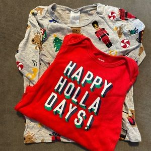Never worn Christmas onesie and H&M organic cotton long sleeve T-shirt